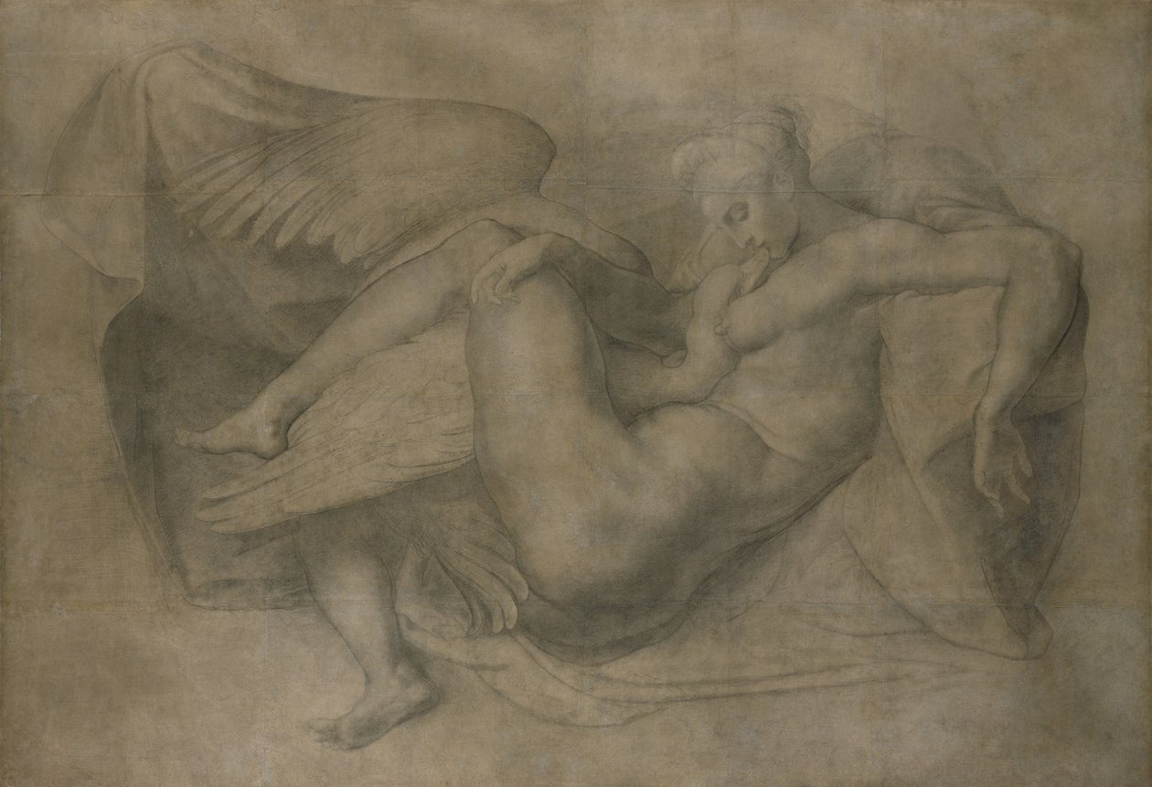 Leda och svanen av Giovanni Battista Rosso Fiorentino