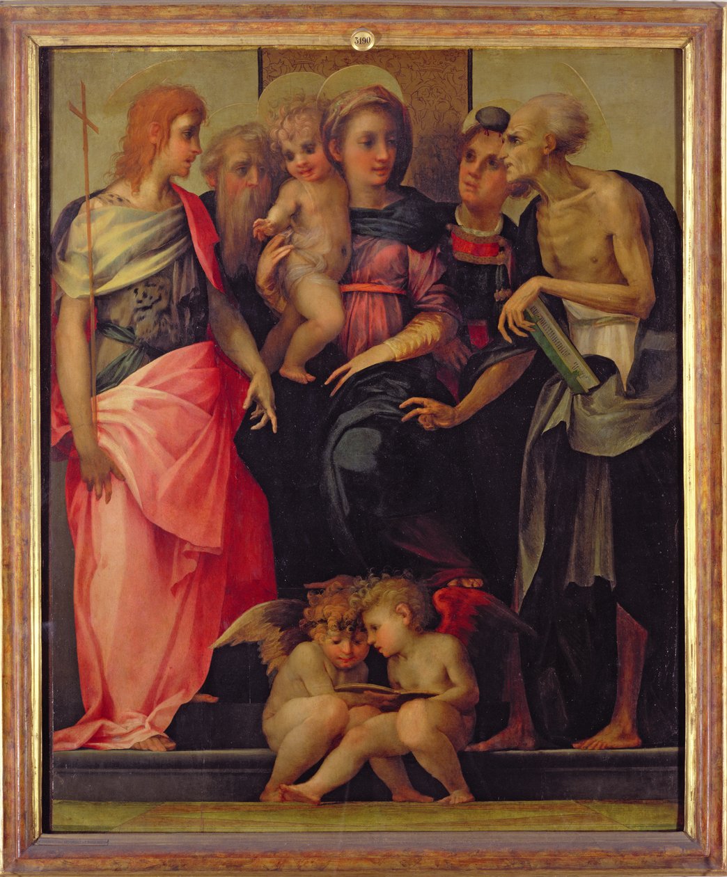 Madonna och barn med heliga, ca 1518 (för detaljer se 75783) av Giovanni Battista Rosso Fiorentino