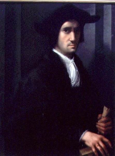 Porträtt av en man (panel) av Giovanni Battista Rosso Fiorentino
