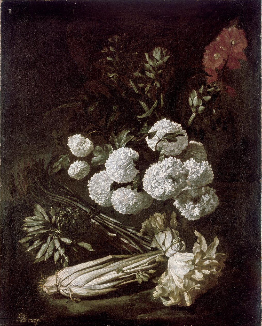 Stilleben av blommor och grönsaker, 1650-talet av Giovanni Battista Ruoppolo