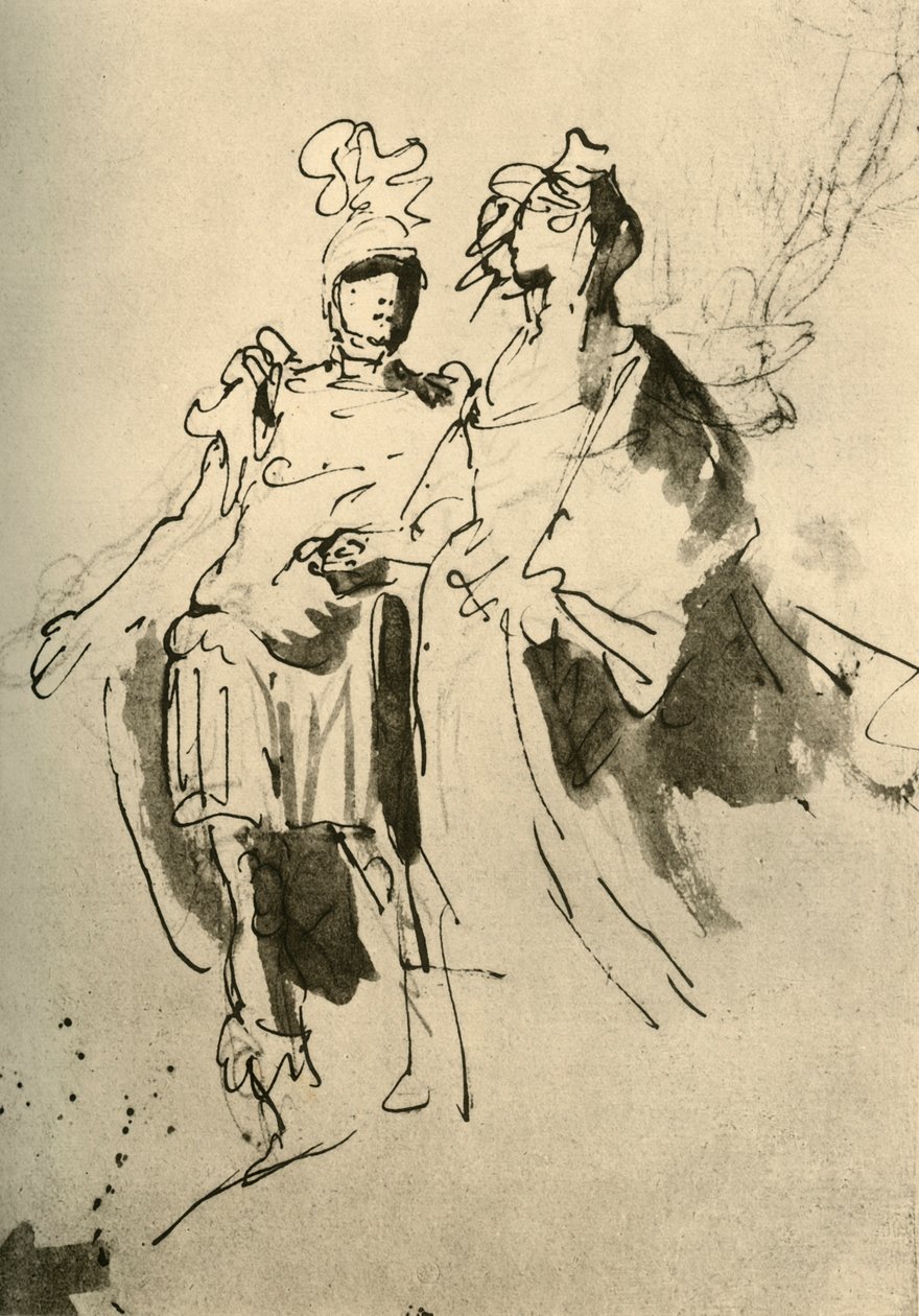 En soldat och en kvinna, början av mitten av 1700-talet, 1928 av Giovanni Battista Tiepolo