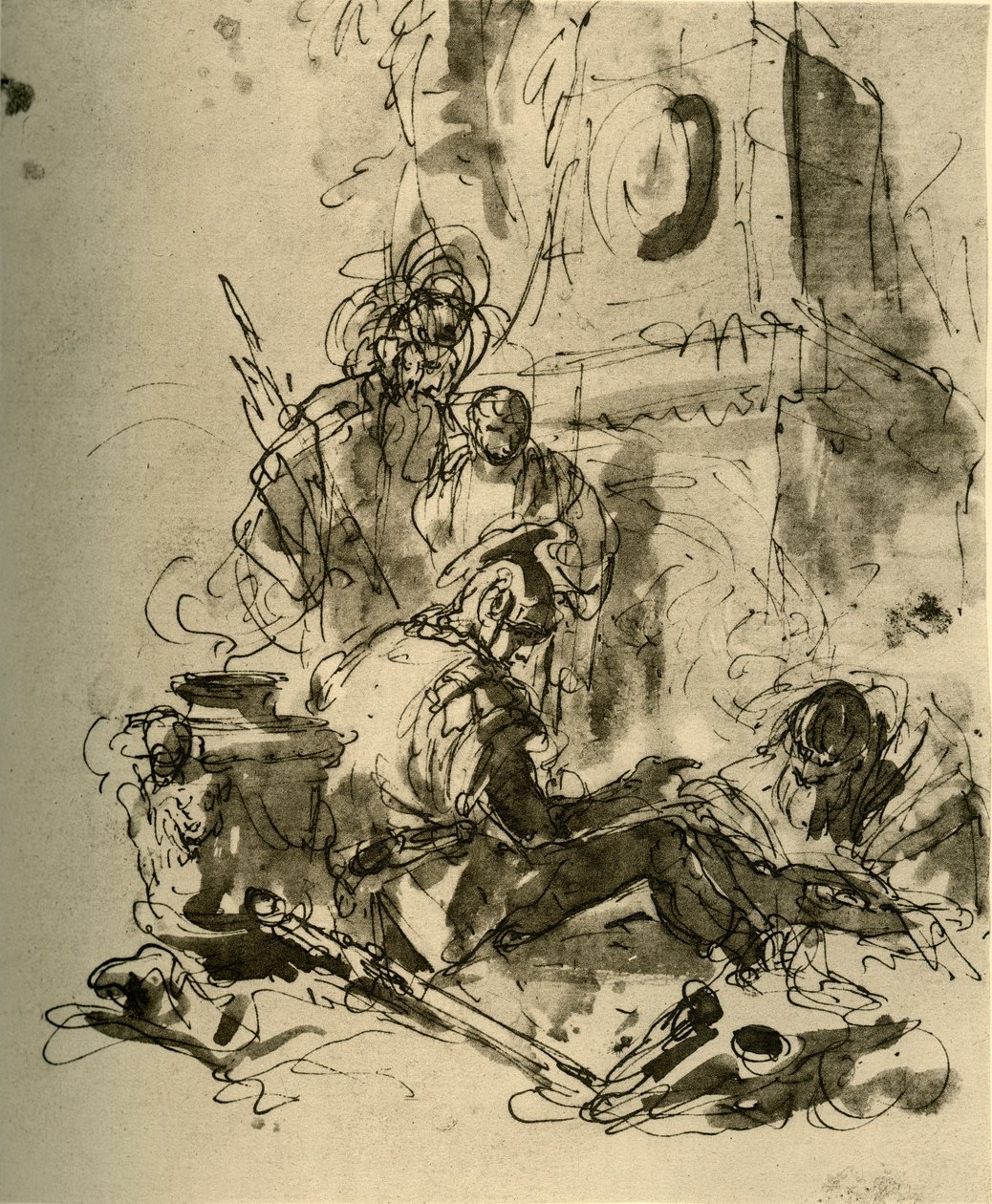 En soldat sittande, mitten av 1700-talet, 1928 av Giovanni Battista Tiepolo