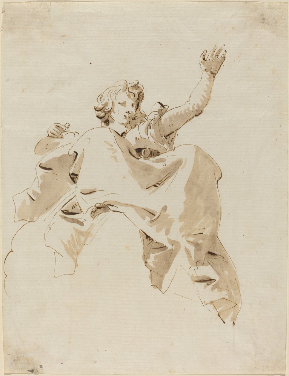 En kvinna som sitter på ett moln, sett underifrån av Giovanni Battista Tiepolo