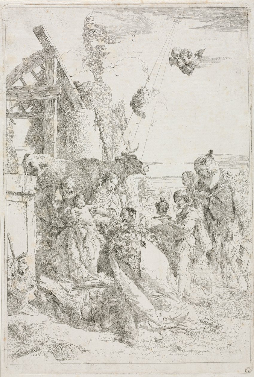 Tillbedjan av Magi av Giovanni Battista Tiepolo