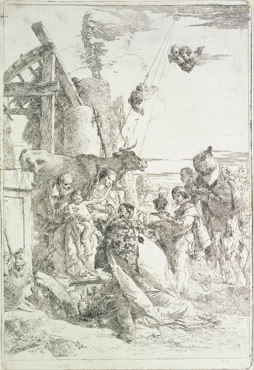 Tillbedjan av de tre vise männen av Giovanni Battista Tiepolo