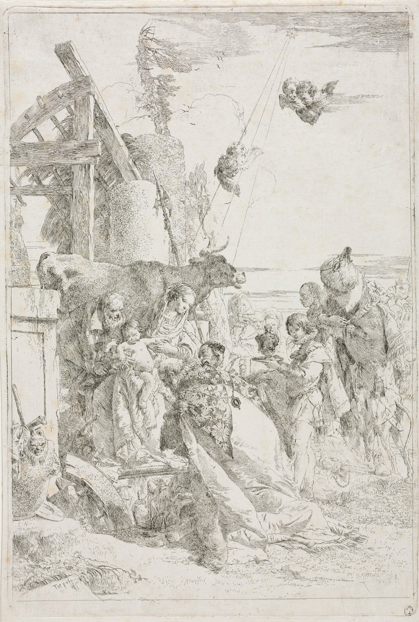Tillbedjan av Magi, ca. 1740. av Giovanni Battista Tiepolo