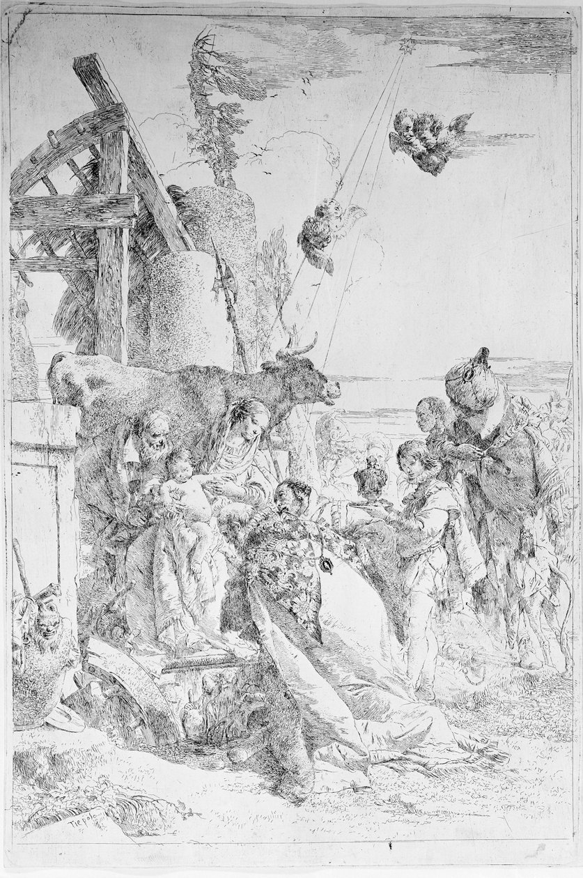 Tillbedjan av Magi, ca. 1753 . av Giovanni Battista Tiepolo