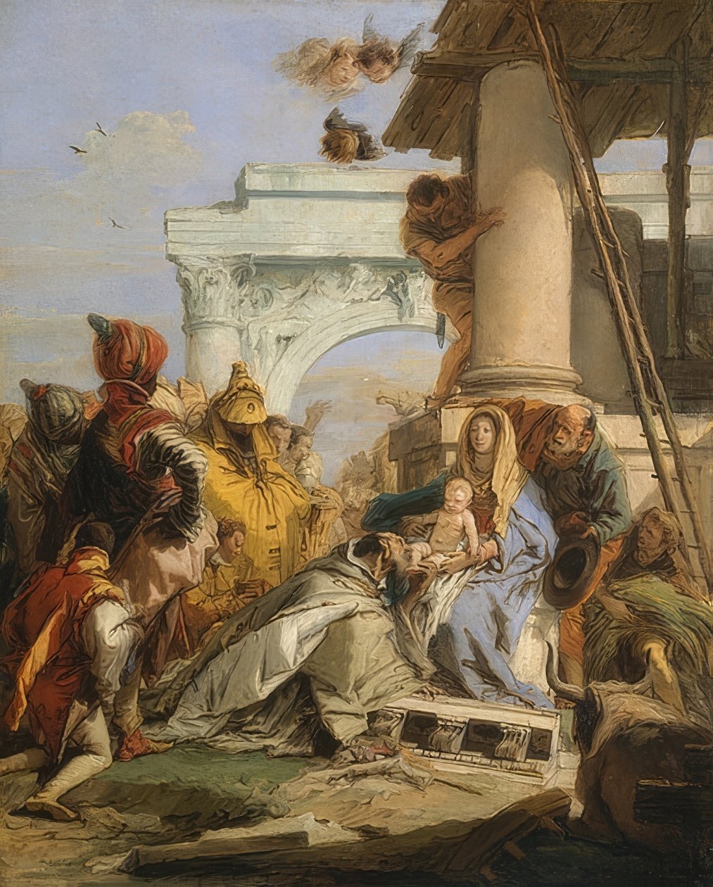 Tillbedjan av Magi. Sent 1750-tal av Giovanni Battista Tiepolo