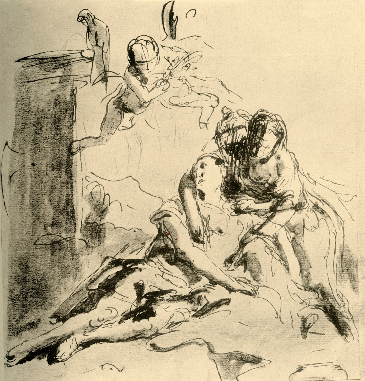 Angelica vårdar Medors sår, c1757, 1928 av Giovanni Battista Tiepolo