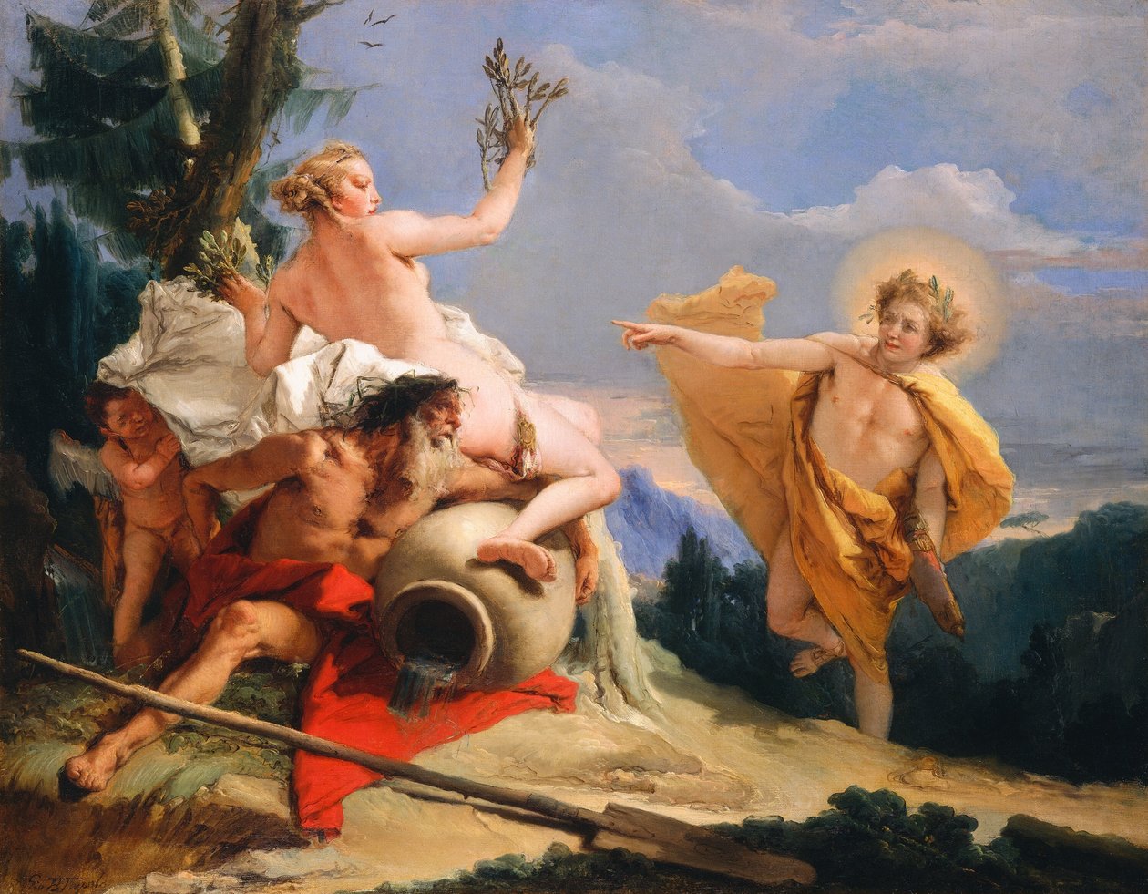Apollo förföljer Daphne av Giovanni Battista Tiepolo