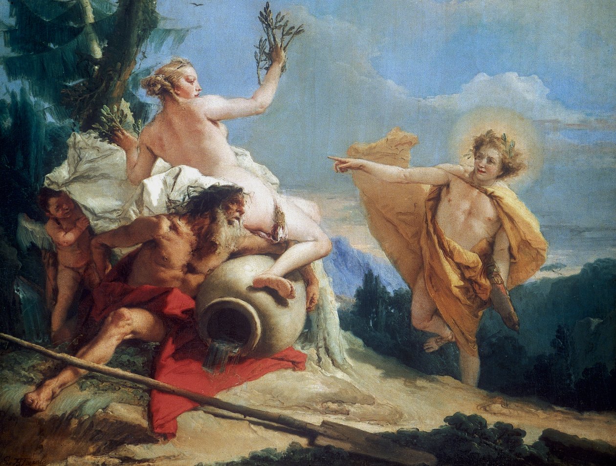 Apollo förföljer Daphne, c1755-1760 av Giovanni Battista Tiepolo