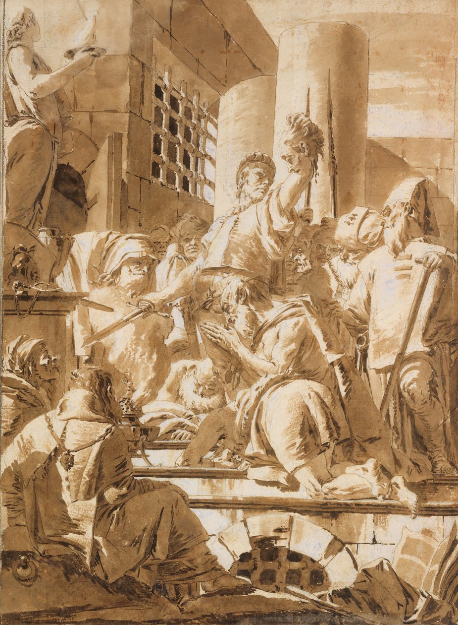 Halshuggning av två manliga heliga, 1696-1770. av Giovanni Battista Tiepolo