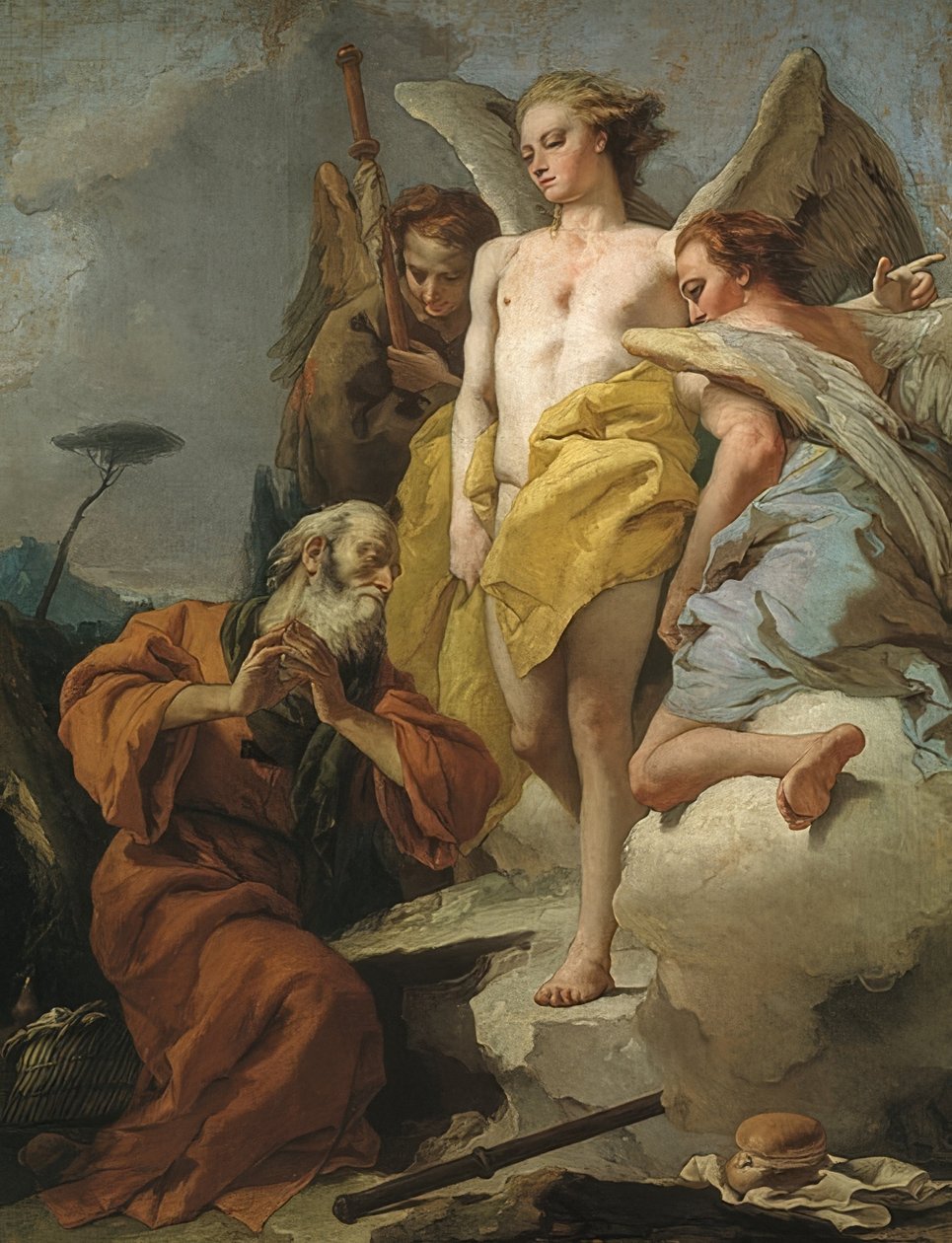 Besök av de tre änglarna till Abraham. Omkring 1770 av Giovanni Battista Tiepolo