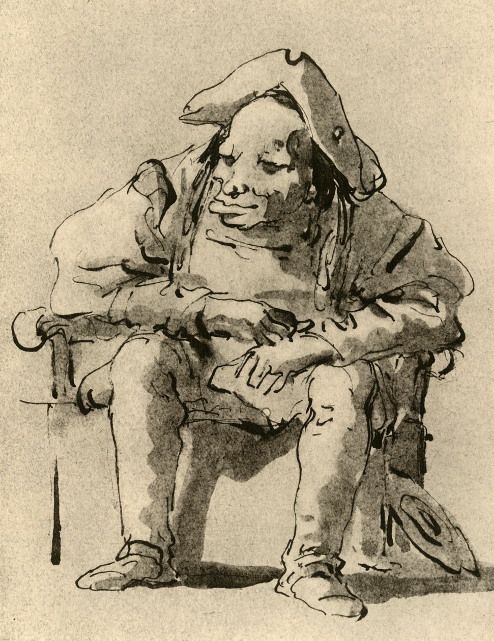 Karikatyr av en sittande man, mitten av 1700-talet, 1928 av Giovanni Battista Tiepolo
