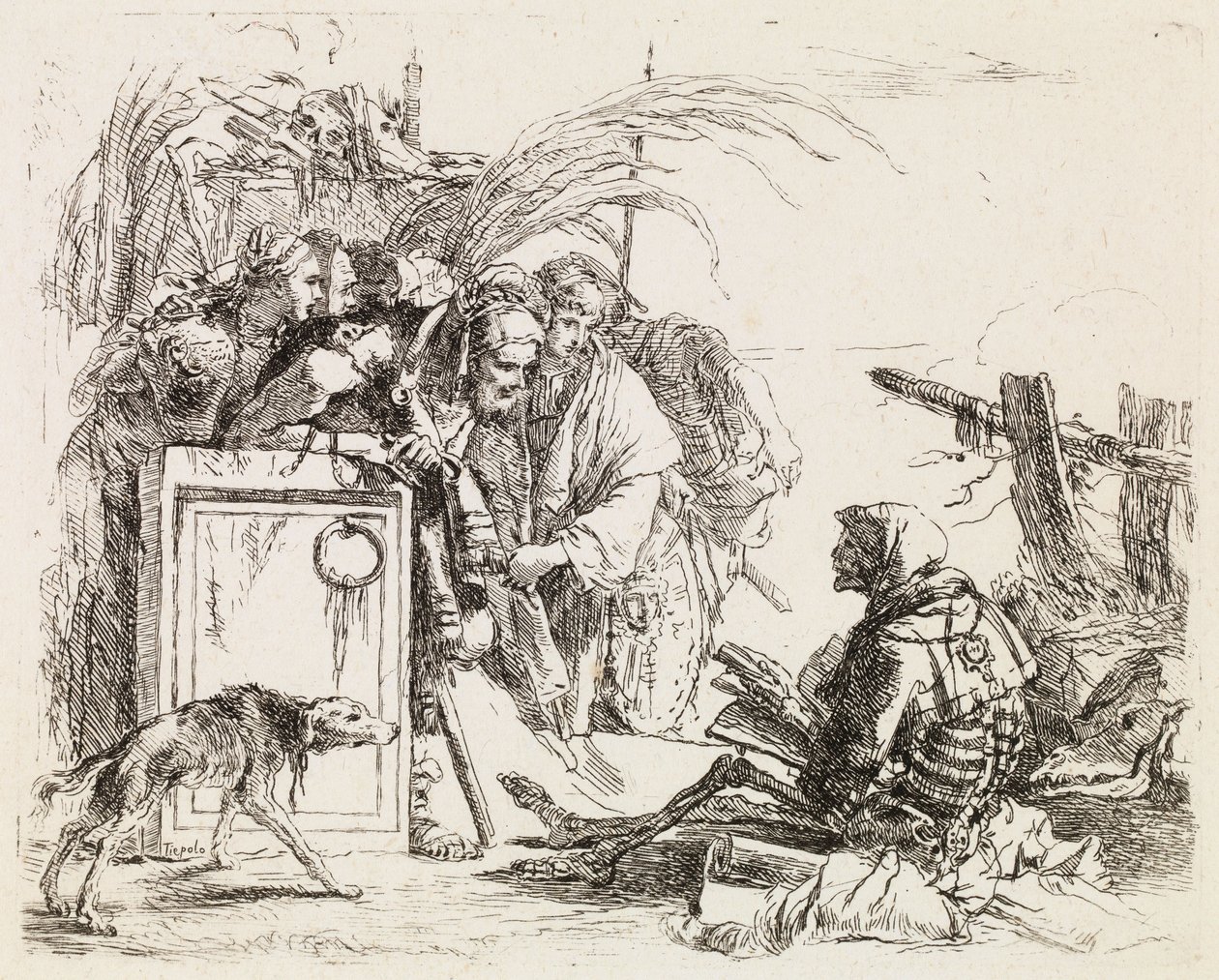 Döden håller audiens, ur Vari Capricci av Giovanni Battista Tiepolo