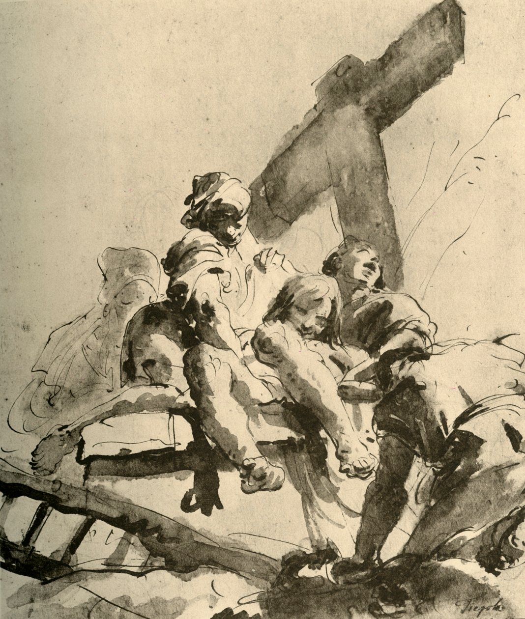 Nedstigning från korset, mitten av 1700-talet, 1928 av Giovanni Battista Tiepolo