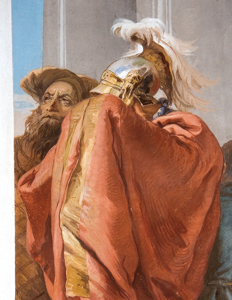 Detalj av Agamemnon, från The Sacrifice of Iphigenia, från entréhallen i Palazzina, 1757 av Giovanni Battista Tiepolo