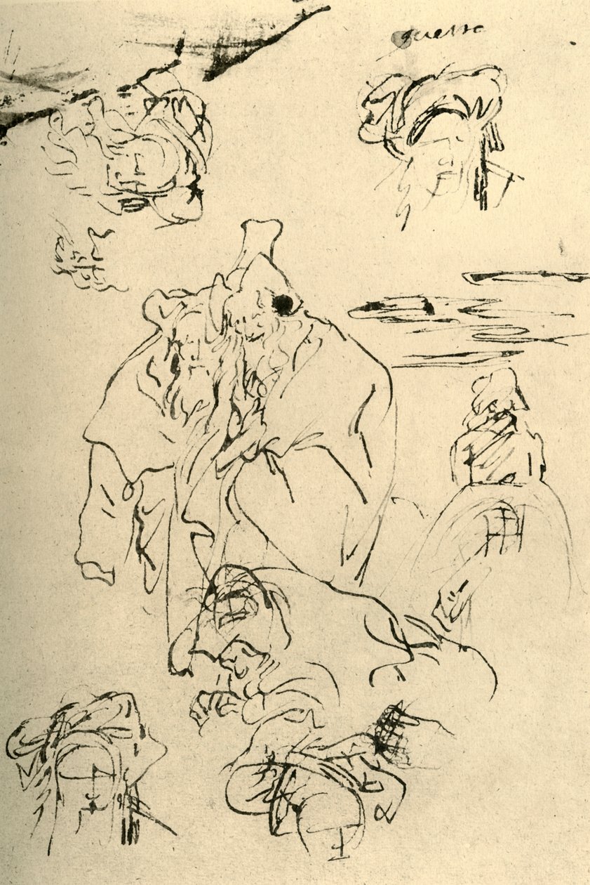 Orientalernas figurer och huvuden, mitten av 1700-talet, 1928 av Giovanni Battista Tiepolo