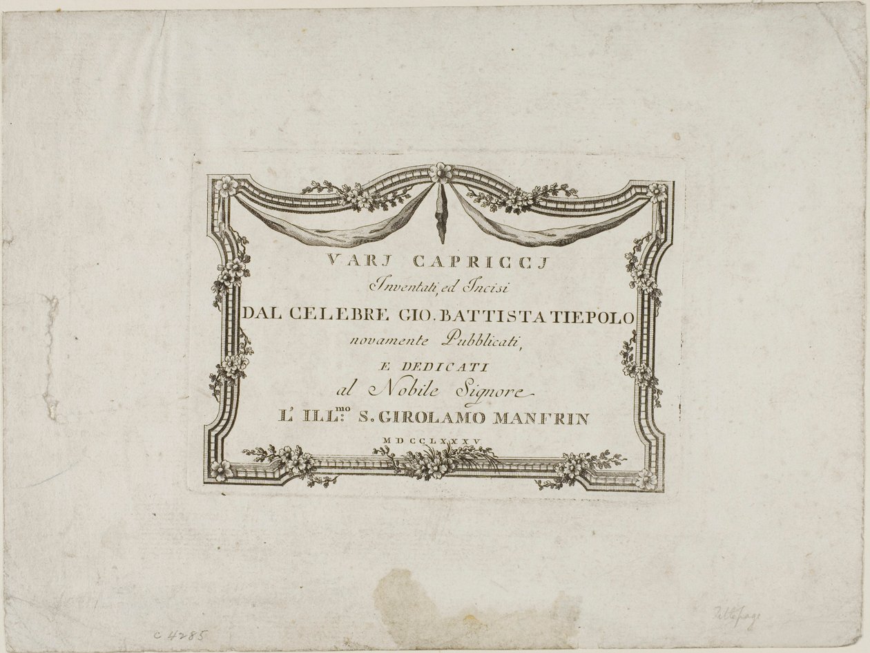 Frontispiece från Capricci av Giovanni Battista Tiepolo
