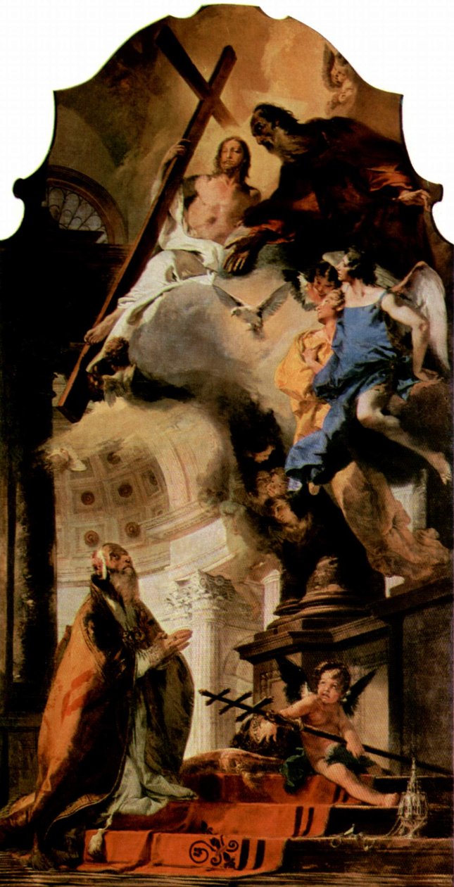 Tyska: Den helige Clemens vördnad av Treenigheten Påven den helige Clemens tillber Treenigheten av Giovanni Battista Tiepolo