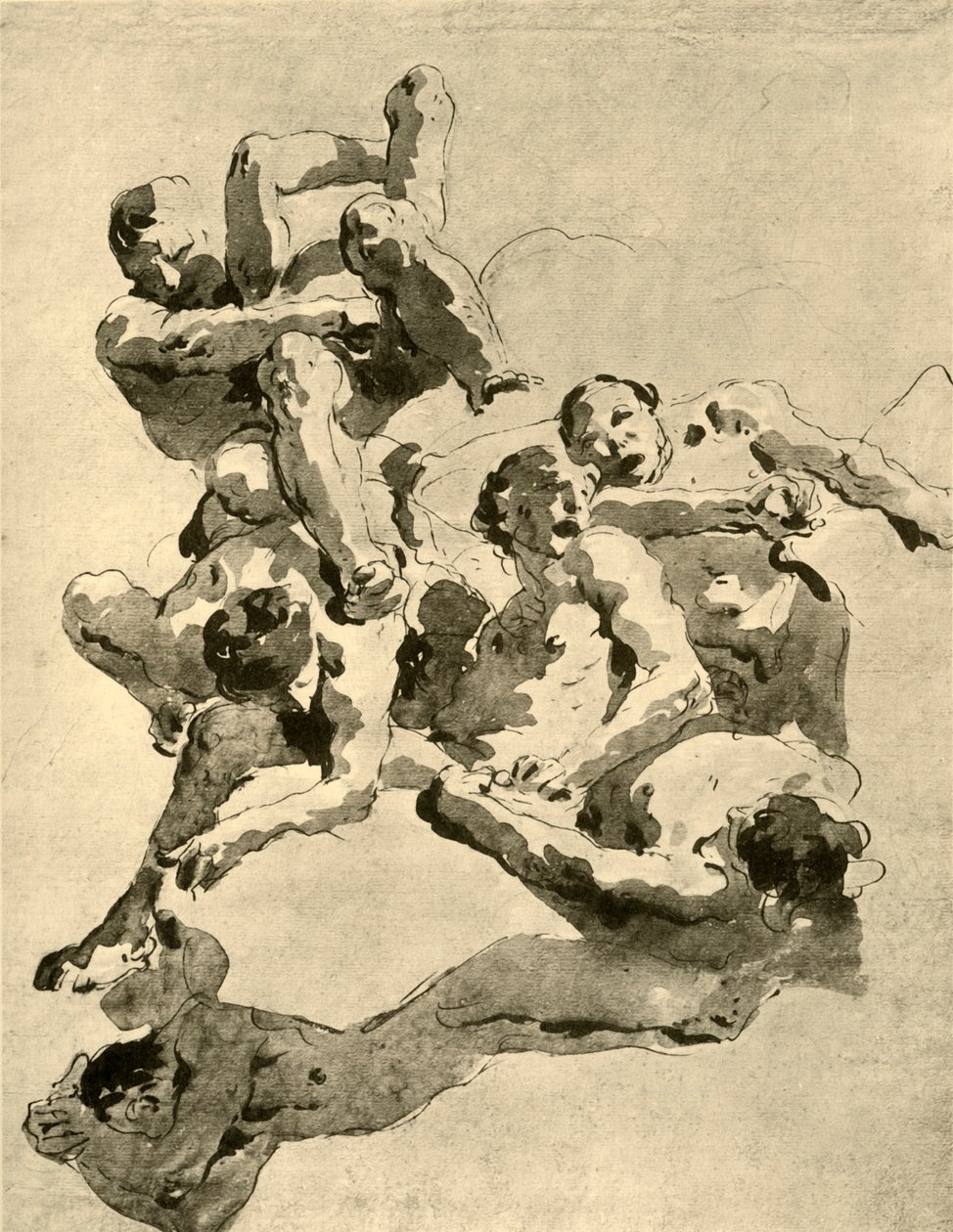 Jättar som slåss, mitten av 1700-talet, 1928 av Giovanni Battista Tiepolo