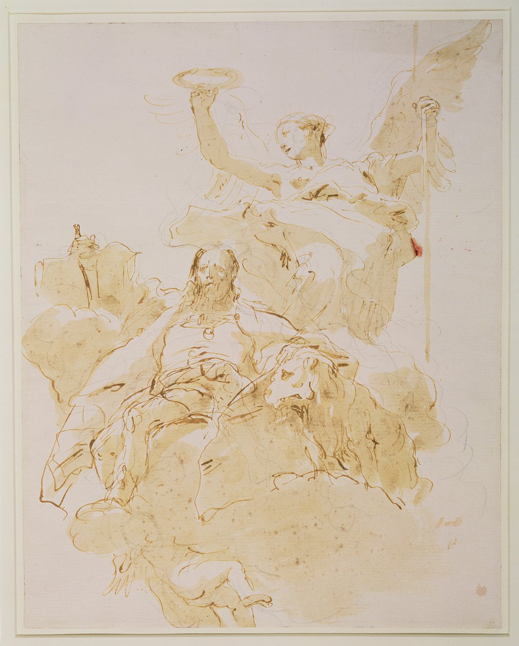 Glorification of the Porto Family, c.1755-60 (penna, brunt bläck och tvätt, svart krita) av Giovanni Battista Tiepolo
