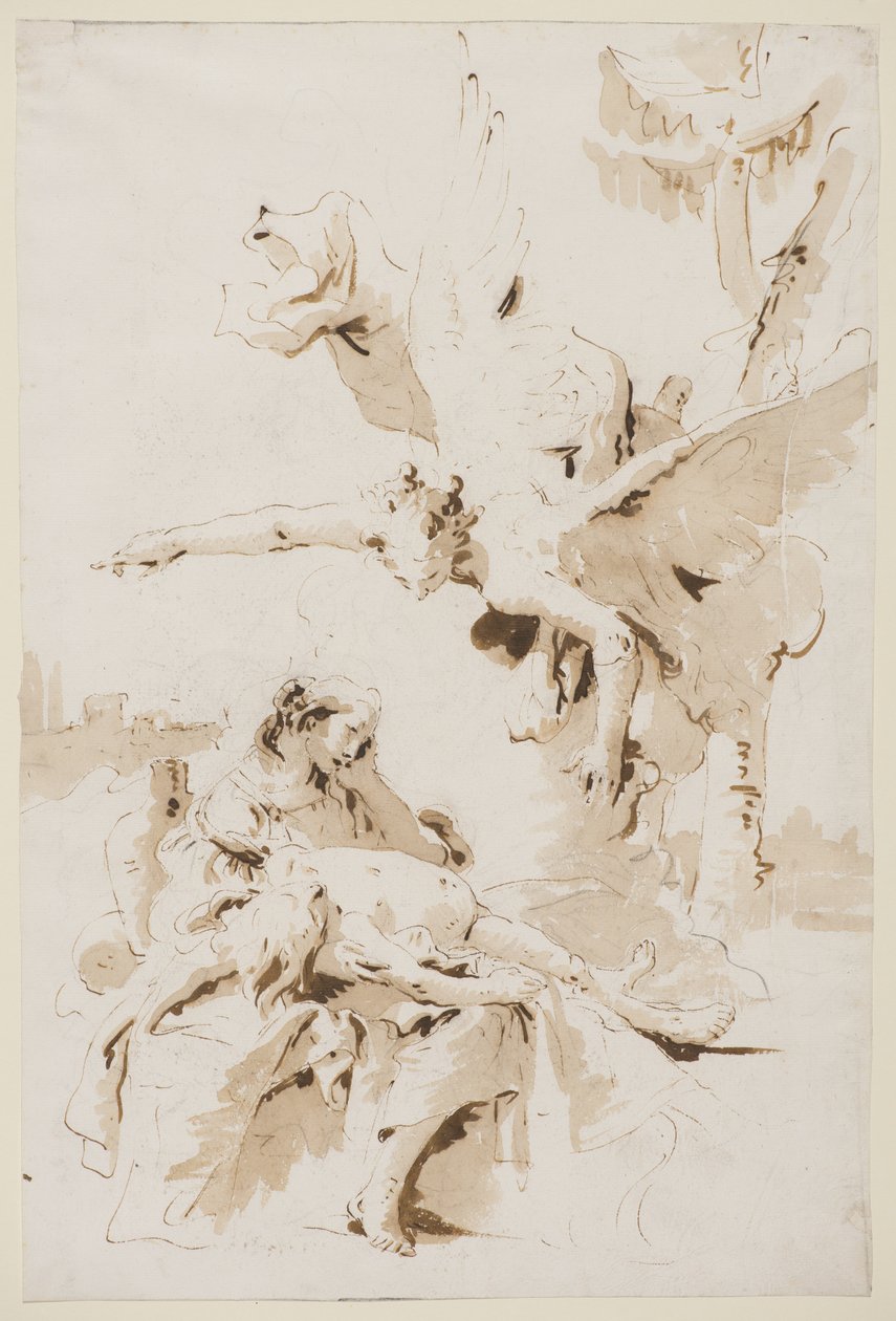 Hagar och Ismael i vildmarken, ca 1725 av Giovanni Battista Tiepolo
