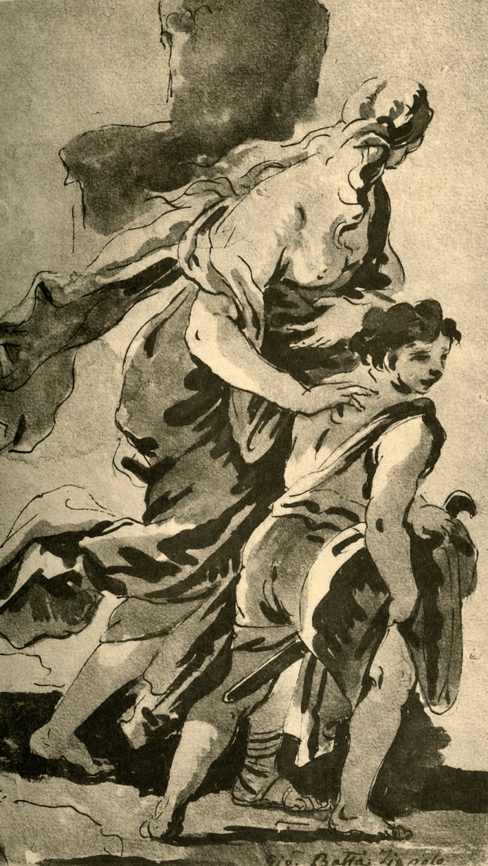 Hagar och Ismael, mitten av 1700-talet, 1928 av Giovanni Battista Tiepolo
