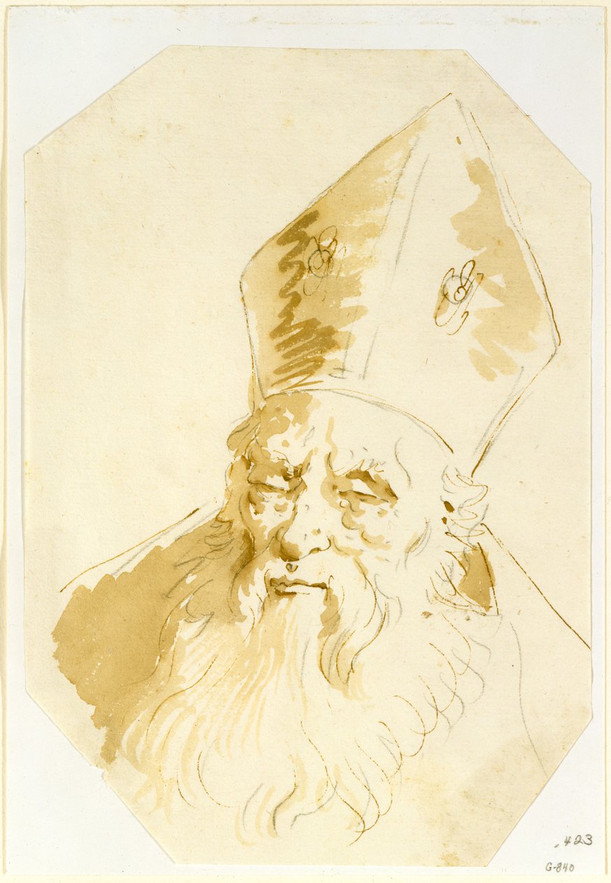 En biskops huvud av Giovanni Battista Tiepolo