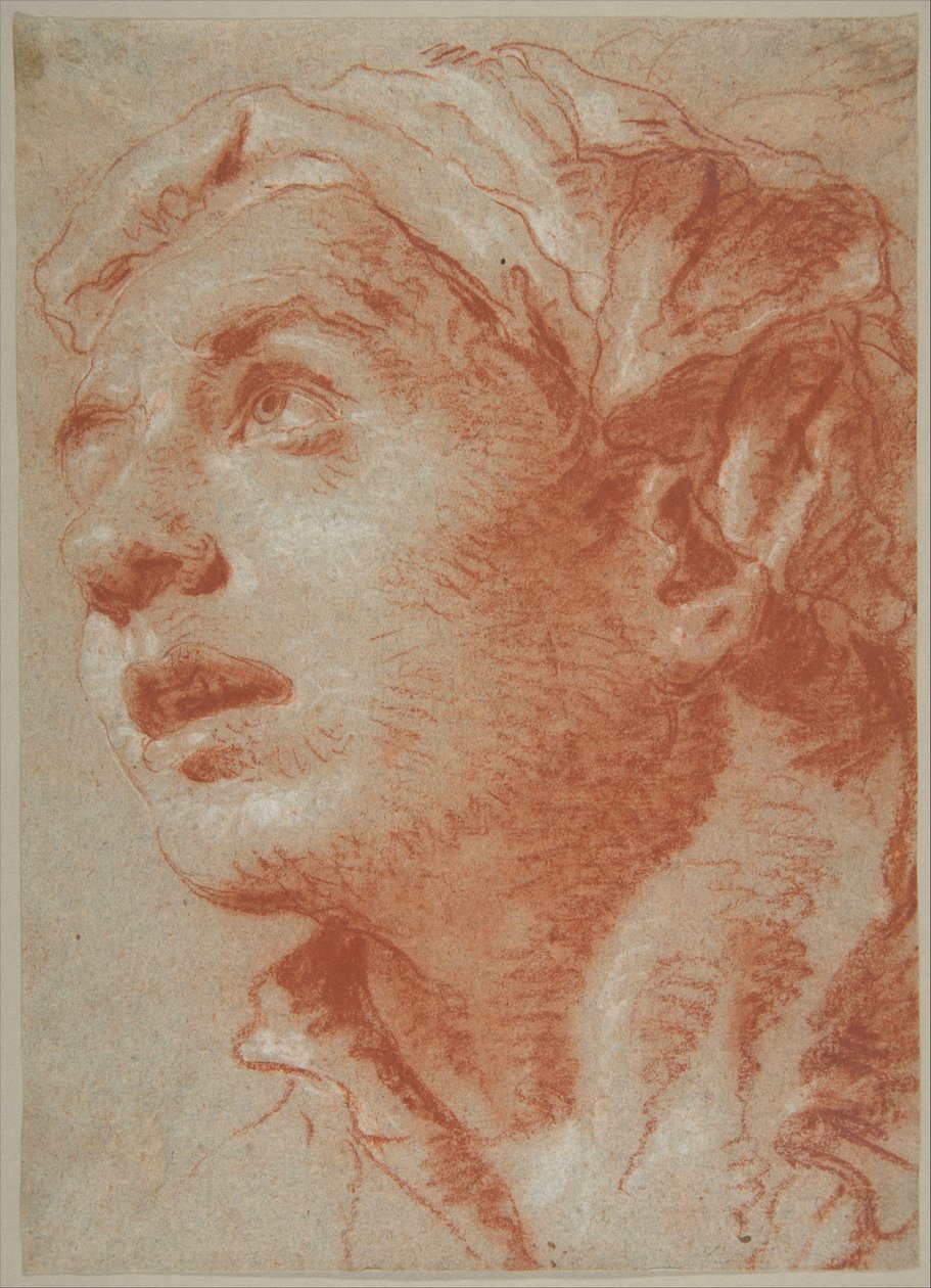Huvud av en ung man i trekvarts vy av Giovanni Battista Tiepolo
