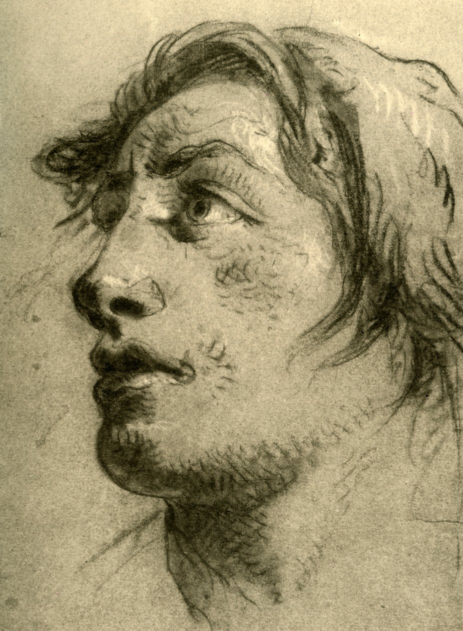 Chef för en ungdom, nästan i profil och tittar upp, mitten av 1700-talet, 1928 av Giovanni Battista Tiepolo