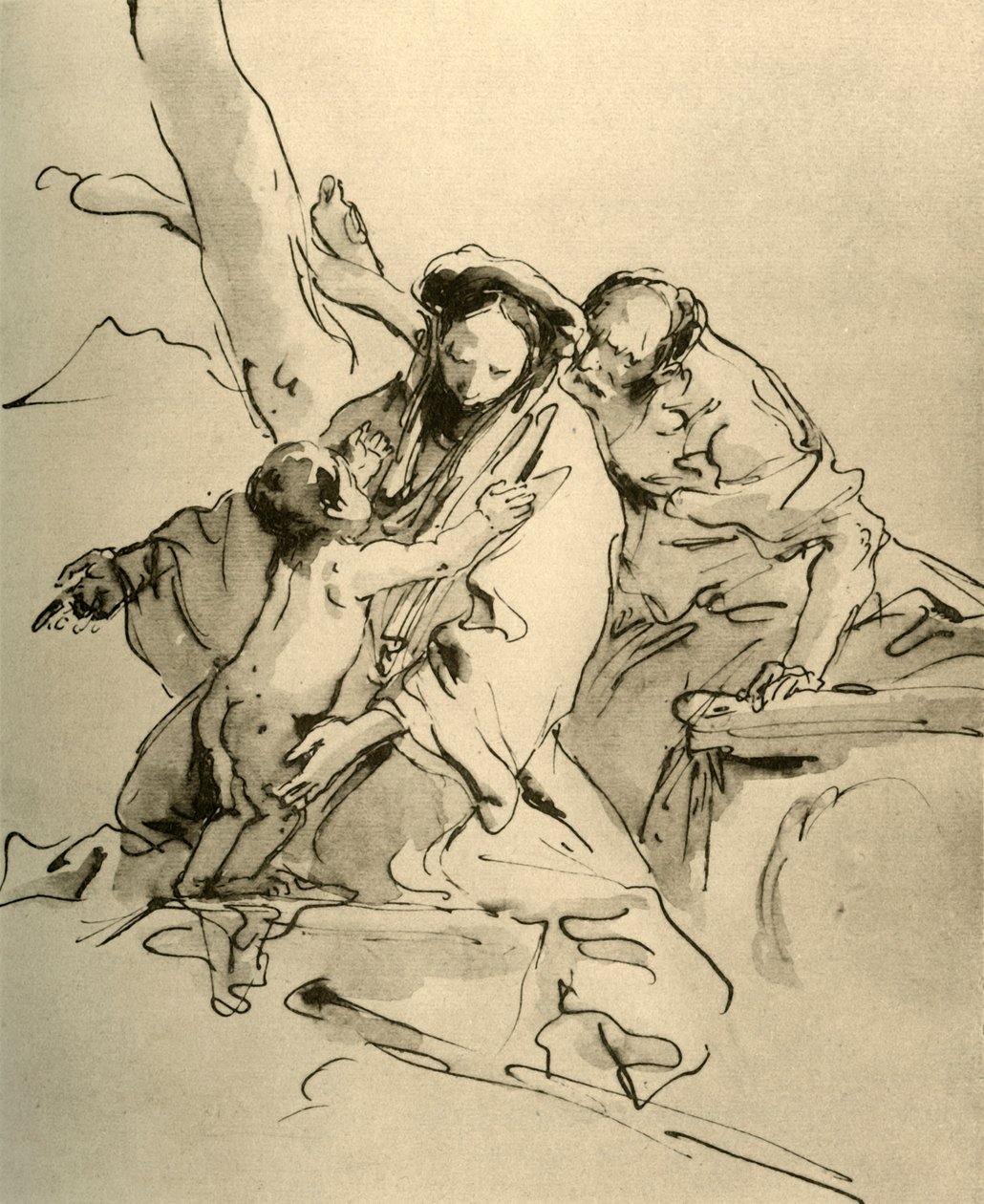 Heliga familjen, mitten av 1700-talet, 1928 av Giovanni Battista Tiepolo