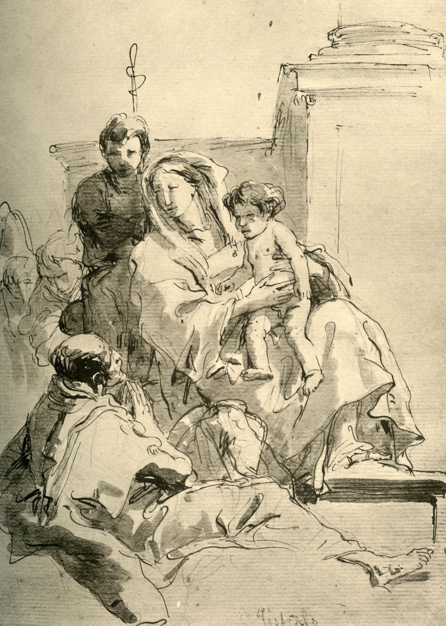 Heliga familjen, mitten av 1700-talet, 1928 av Giovanni Battista Tiepolo