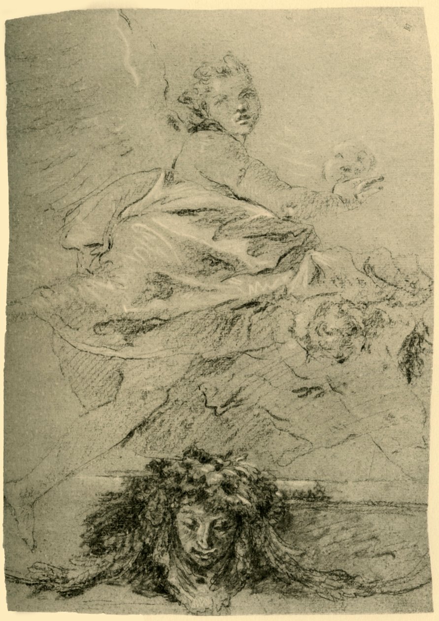 Hovering Genius, mitten av 1700-talet, 1928 av Giovanni Battista Tiepolo