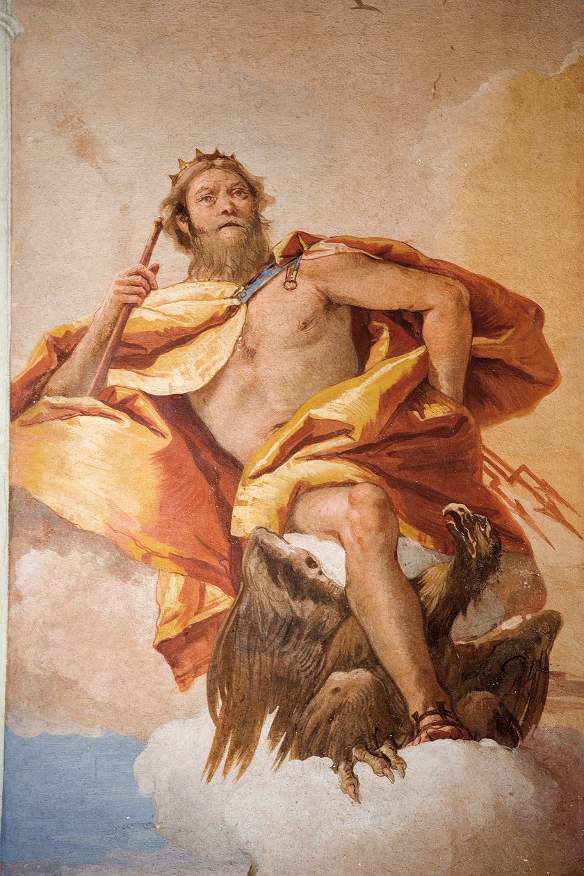 Jove the Thunderer with Eagle, från Room of Olympian Deities in the Foresteria (Guesthouse) 1757 av Giovanni Battista Tiepolo