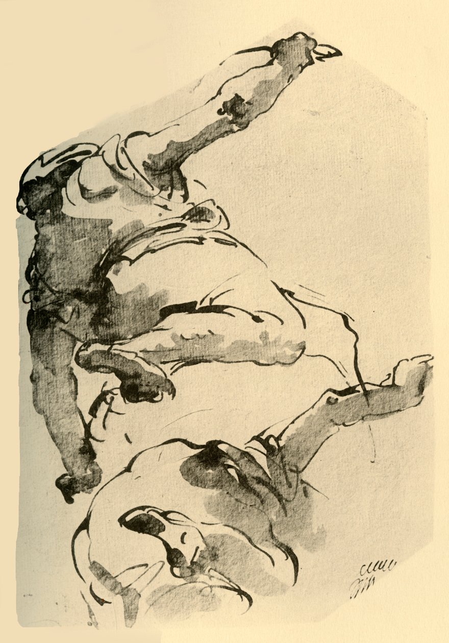 Knästående figur, sedd bakifrån, 1743-1744, 1928 av Giovanni Battista Tiepolo