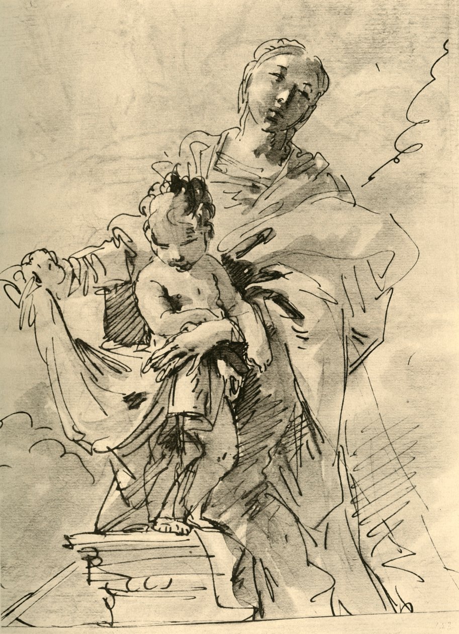 Madonna och barn, mitten av 1700-talet, 1928 av Giovanni Battista Tiepolo