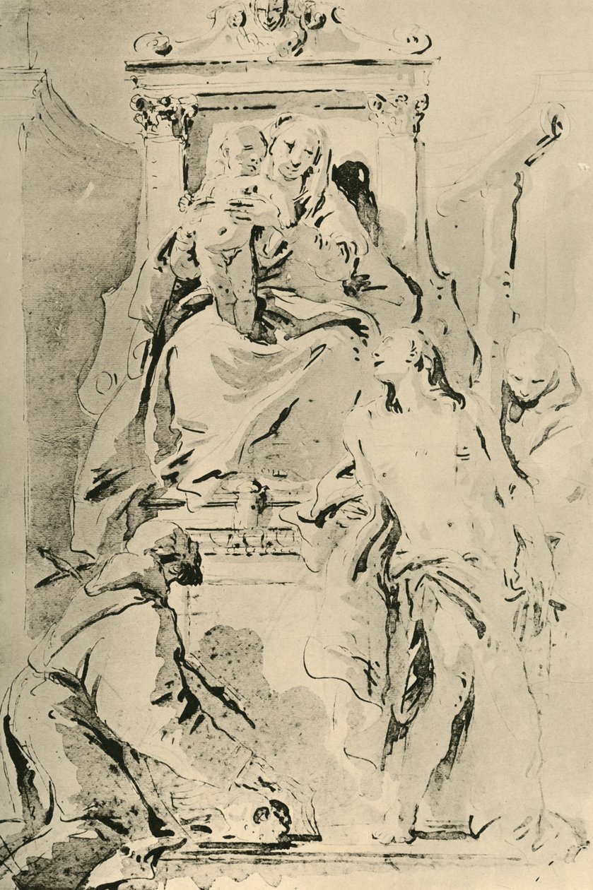 Madonna tronade med Saints, mitten av 1700-talet, 1928 av Giovanni Battista Tiepolo