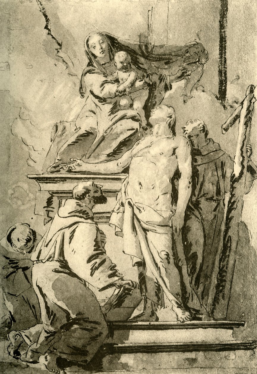 Madonna tronade med Saints, mitten av 1700-talet, 1928 av Giovanni Battista Tiepolo