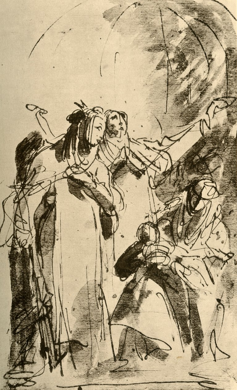 Madonna med två kvinnliga helgon, 1747-1748, 1928 av Giovanni Battista Tiepolo