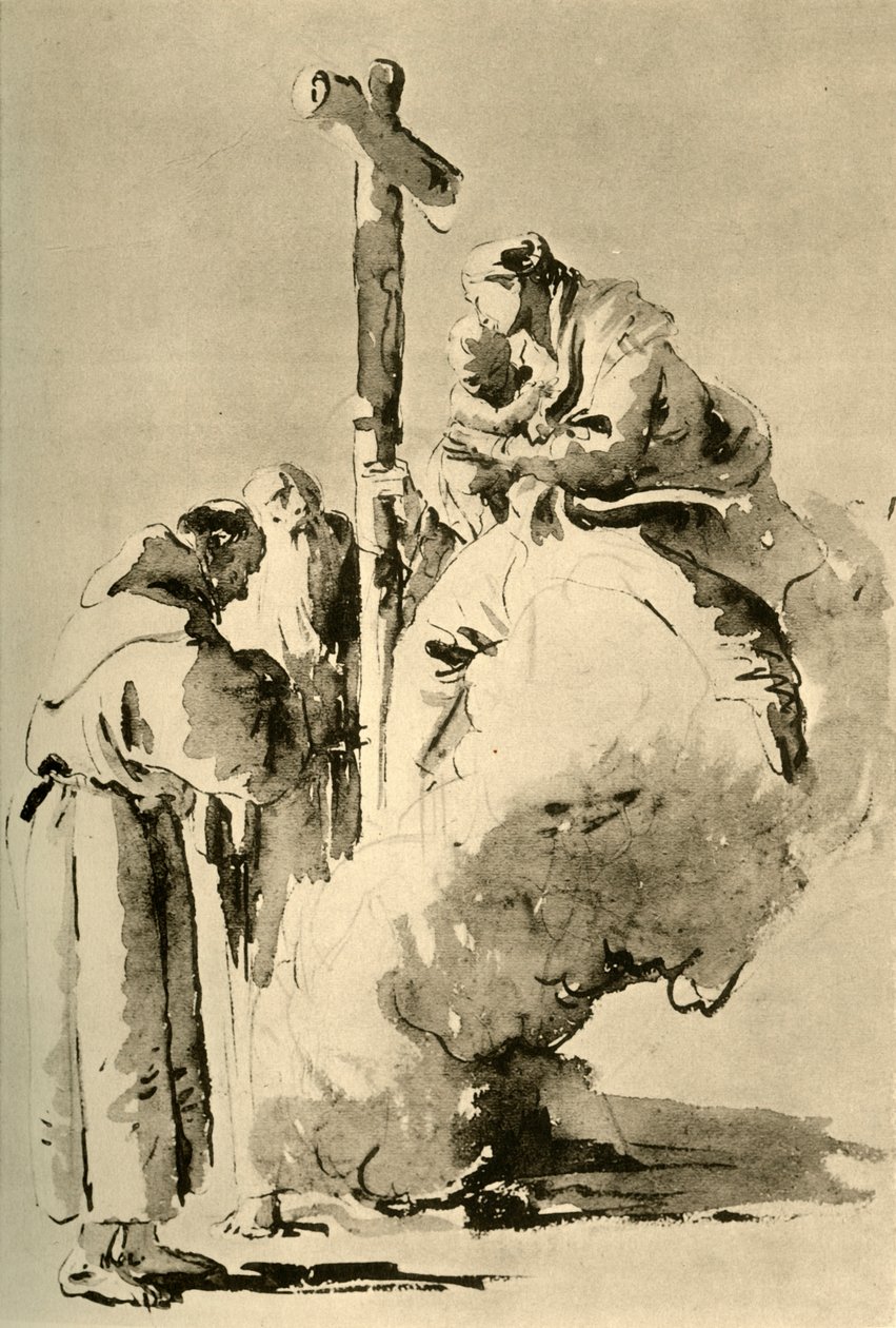 Madonna med två heliga munkar, mitten av 1700-talet, 1928 av Giovanni Battista Tiepolo