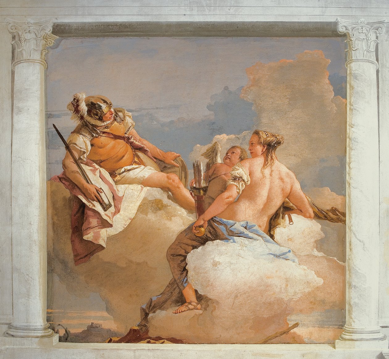 Mars och Venus, från Room of Olympian Deities in the Foresteria (Guesthouse) 1757 av Giovanni Battista Tiepolo