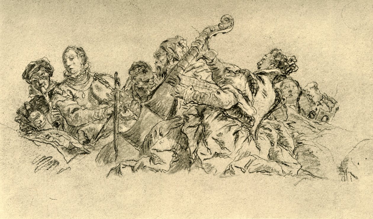 Musiker, 1752, 1928 av Giovanni Battista Tiepolo