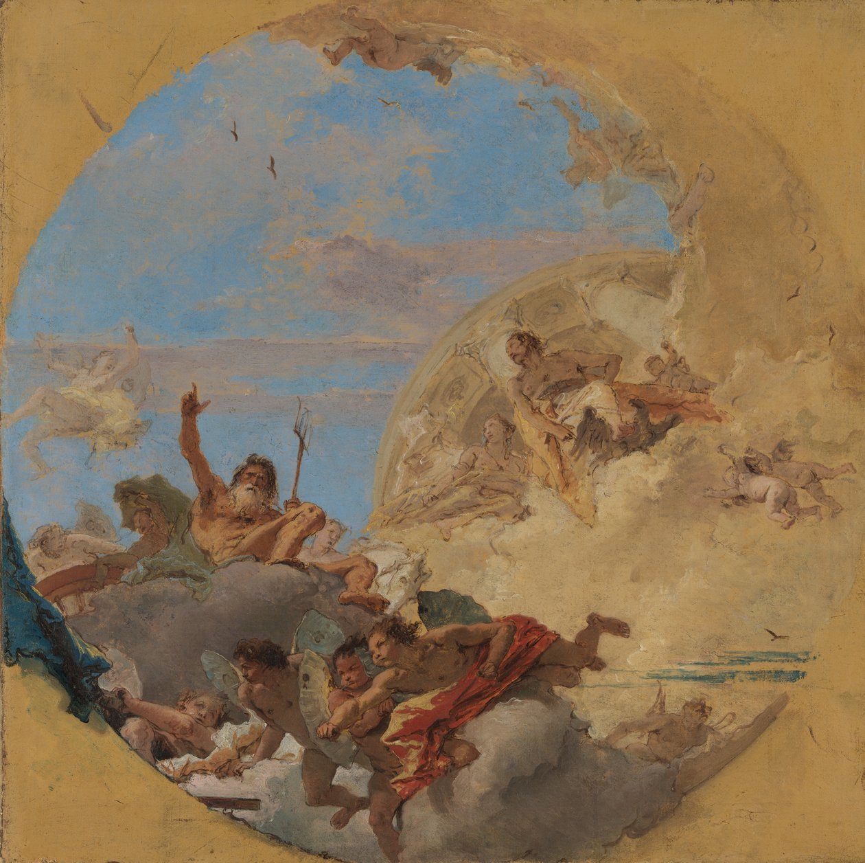 Neptunus och vindarna. av Giovanni Battista Tiepolo