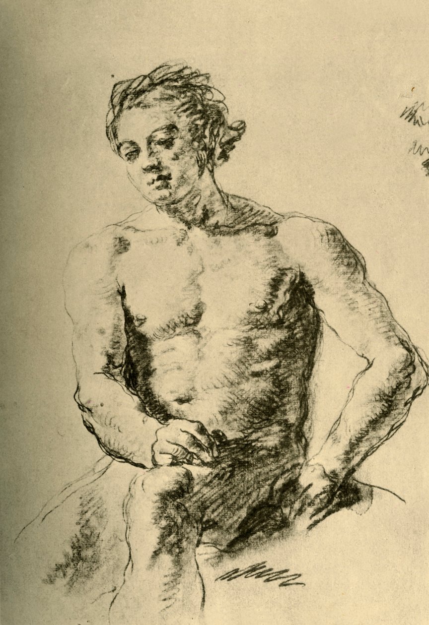 Sittande naken, mitten av 1700-talet, 1928 av Giovanni Battista Tiepolo