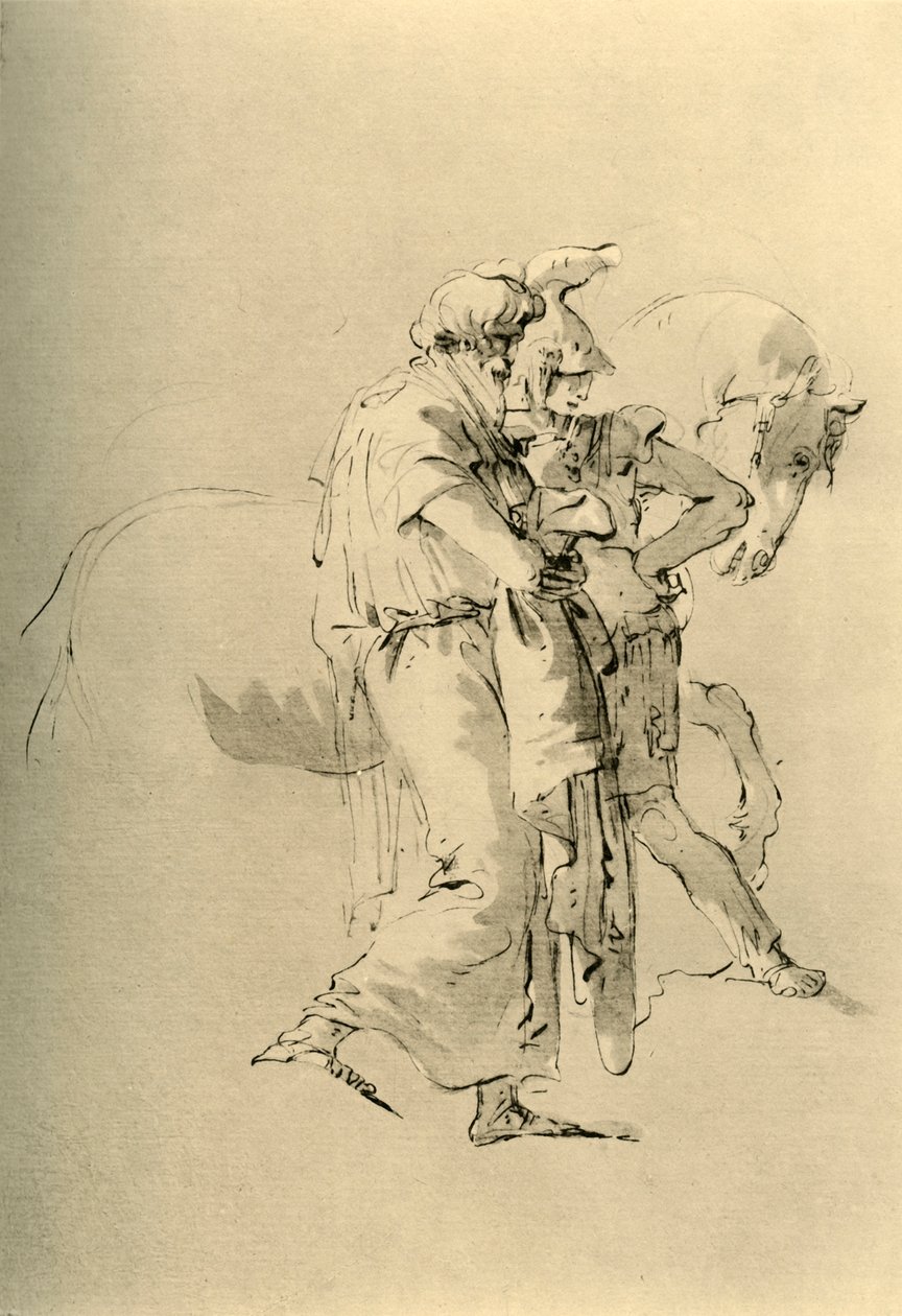 Gammal man och ung soldat, mitten av 1700-talet, 1928 av Giovanni Battista Tiepolo