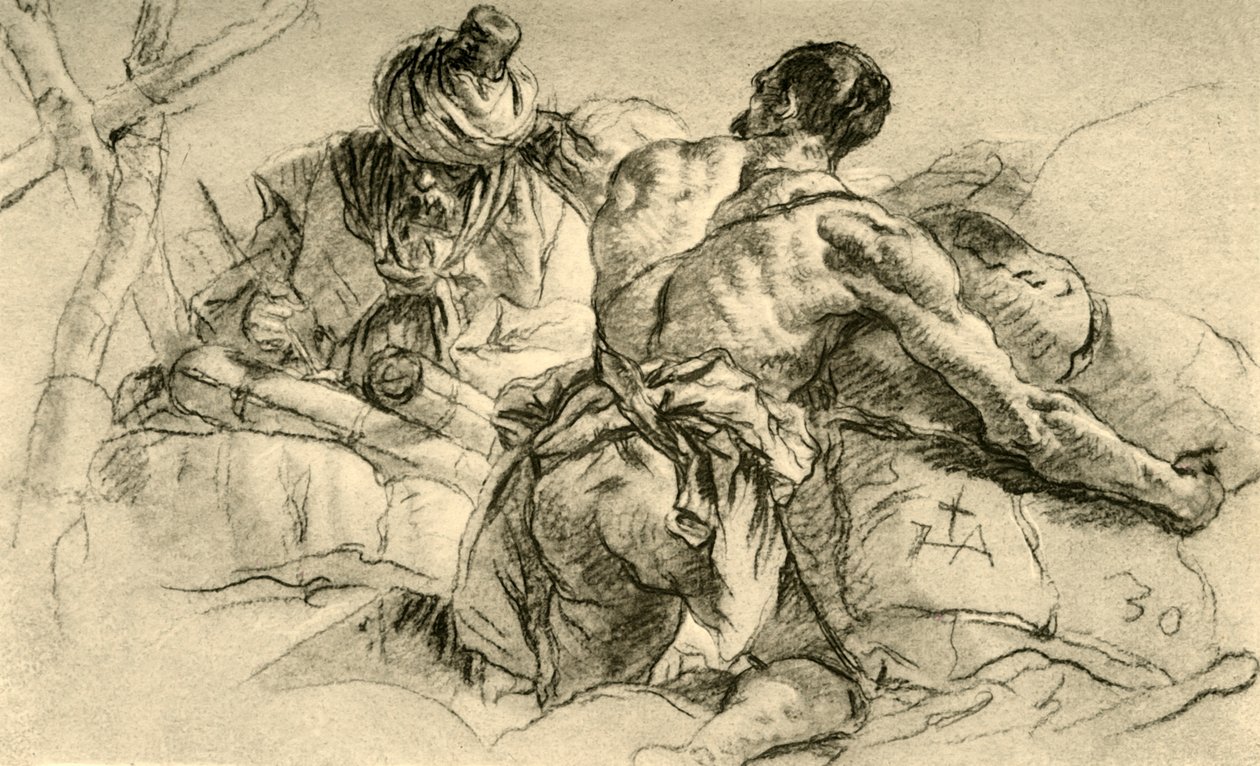 Orientaliska köpmän med varubalar, 1753, 1928 av Giovanni Battista Tiepolo