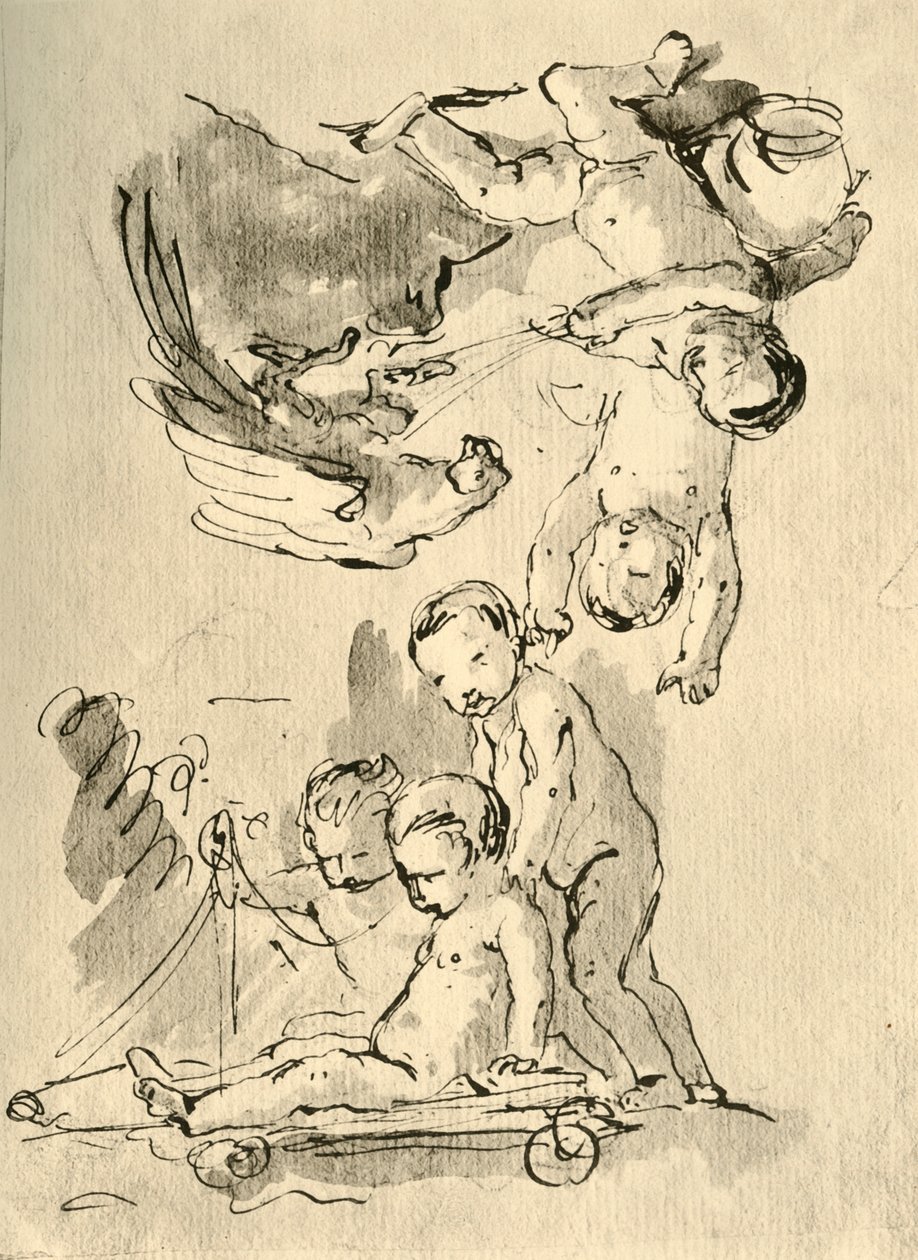 Spelar Cupids, c1757, 1928 av Giovanni Battista Tiepolo