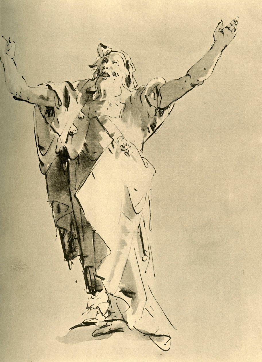 Profeten med armarna höjda, mitten av 1700-talet, 1928 av Giovanni Battista Tiepolo