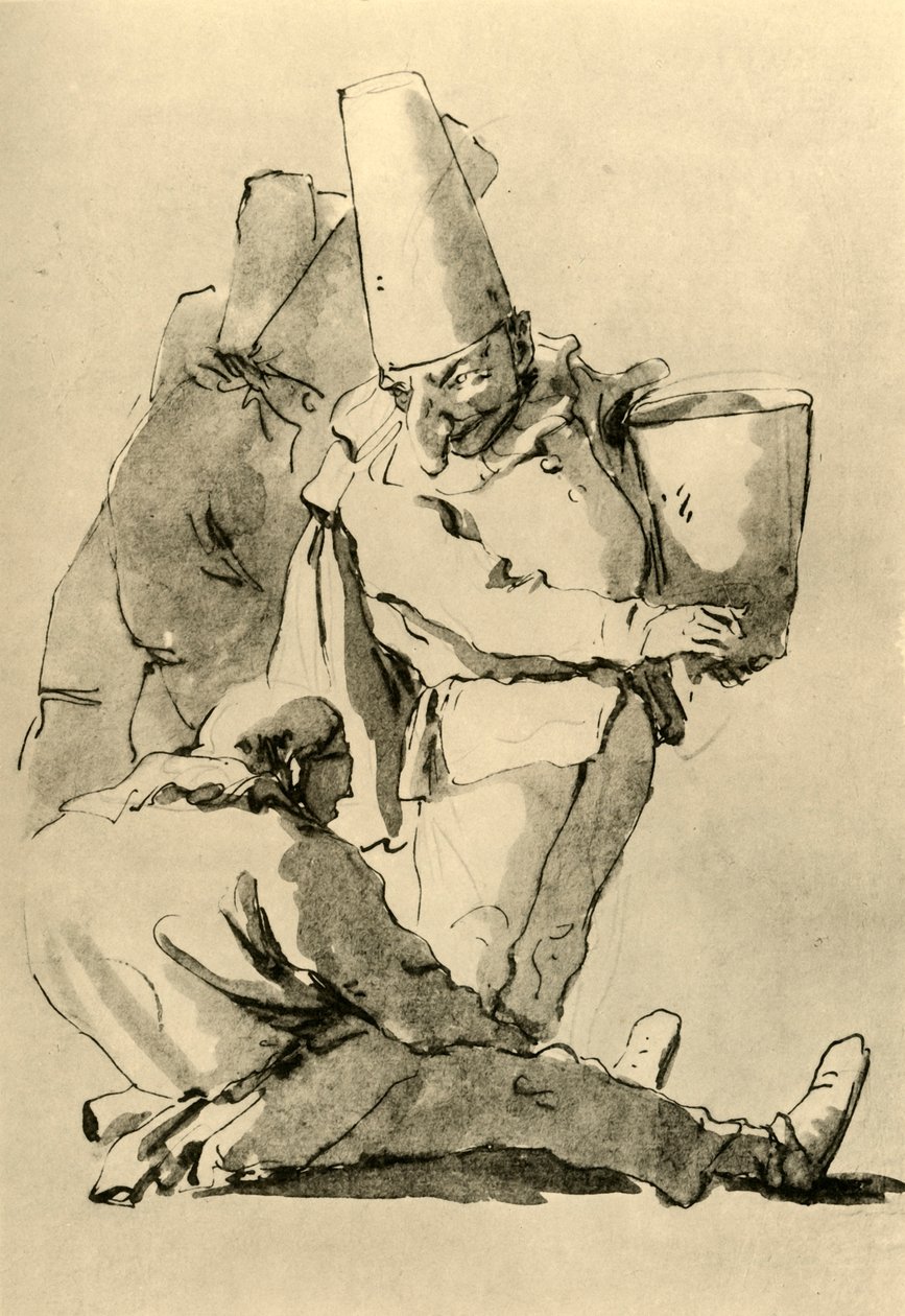 Pulcinelli, mitten av 1700-talet, 1928 av Giovanni Battista Tiepolo